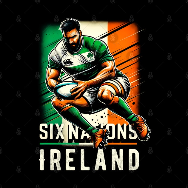 Ireland Six Nations Rugby T-Shirt | Spirit of Six Nations | Rugby T-shirt by Klimek Prints