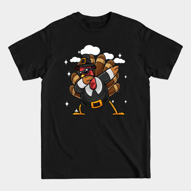 Disover Dabbing Turkey Wearing Pilgrim Hat Funny Clothing Thanksgiving - Dabbing Turkey - T-Shirt