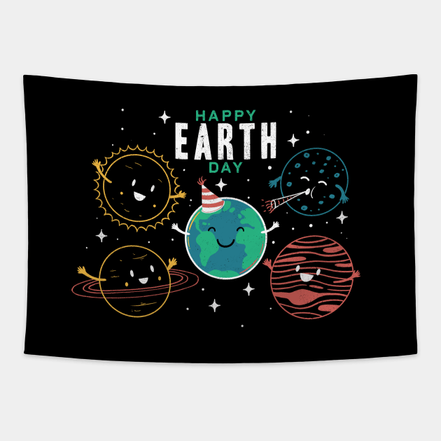 Happy Earth Day Tapestry by Tobe_Fonseca