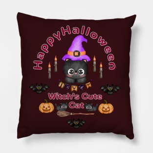 Witch's Cute Cat Pillow