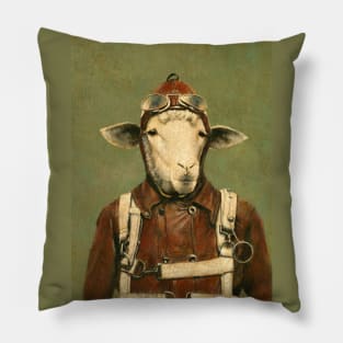 Vintage Aviator Sheep Pillow