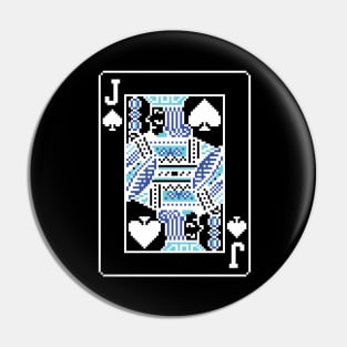 Jack of Spades Pixel Art Bright Negative Mode Pin