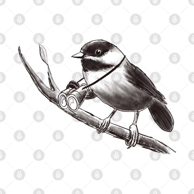 Chickadee Birding (Transparent) by Birding For Humans