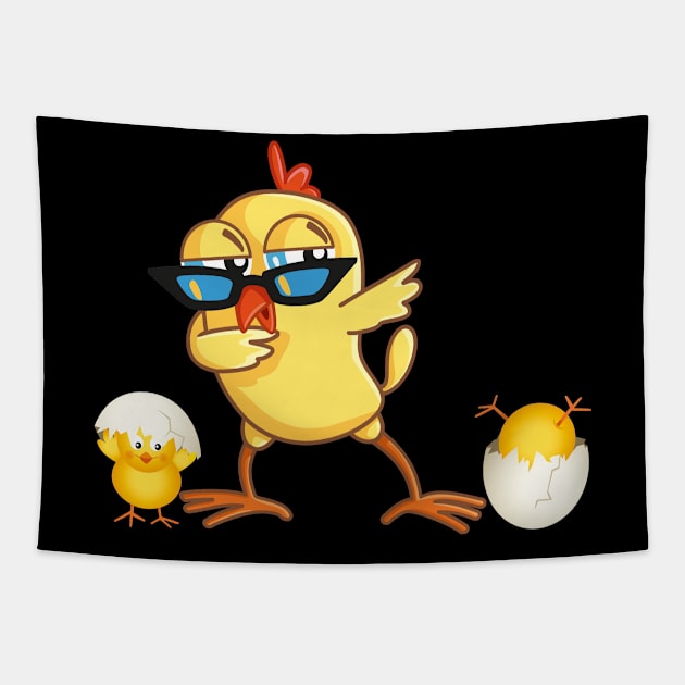 Cute Dabbing Chick Easter Tapestry by NI78