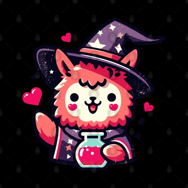 Kawaii llama wizard of love by TomFrontierArt