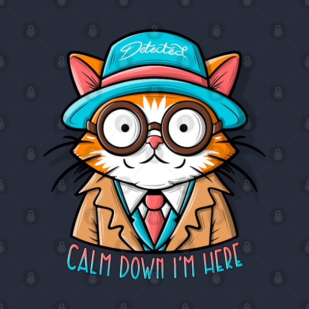 Funyy cat in a hat and glasses with tie. by ilhnklv