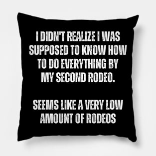 my second rodeo. Seems like a very low amount of rodeos Pillow