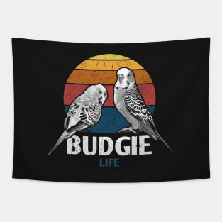 80s Retro Vintage Parrot Parakeet Budgie Life Tapestry