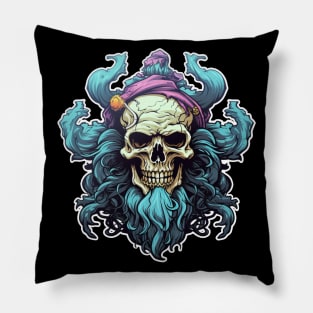 Bearded Pirate Flag Skull & Bones Pillow