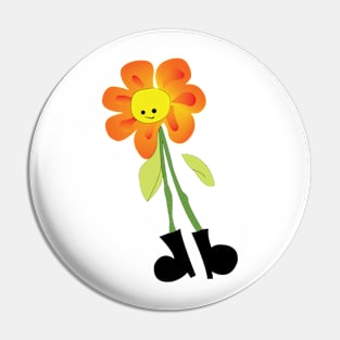 Flower in Boots Pin