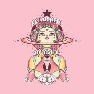 Astronaut Star Girl, Per Aspera Ad Astra T-Shirt