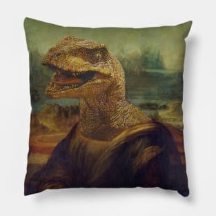 Mona Lisa Velociraptor Pillow