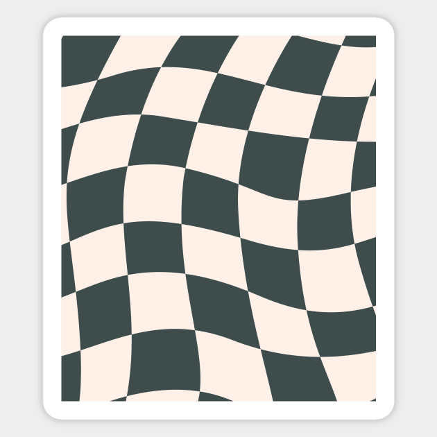 Checkerboard Check Checkered Pattern in Sage Green and Off White