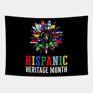 National Hispanic Heritage Month Decoration Flags Sunflower Tapestry