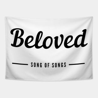Couple (Lover/Beloved) - Beloved - Song of Songs - Black text White Background Tapestry