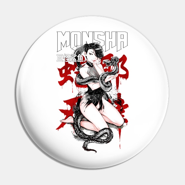 Serin by Monsha White Pin by RobotCatArt