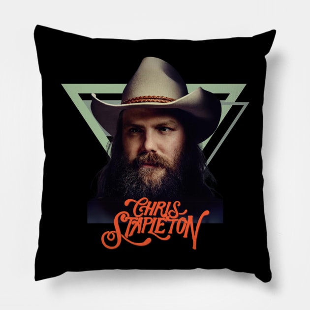 Chris Stapleton Original Aesthetic Tribute 〶 Pillow by Terahertz'Cloth