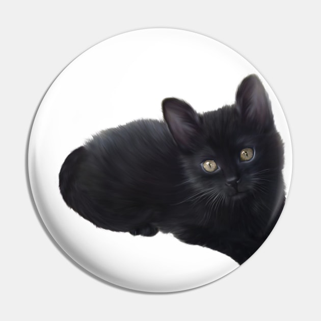 Black Kitten Pin by dcohea