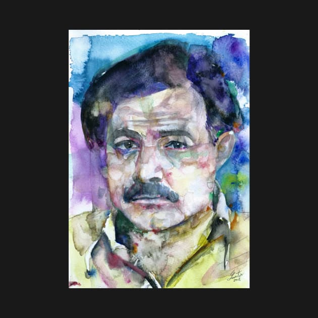 ERNEST HEMINGWAY watercolor portrait .3 by lautir