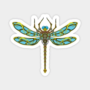 Mech Steampunk Dragonfly Illustration Magnet