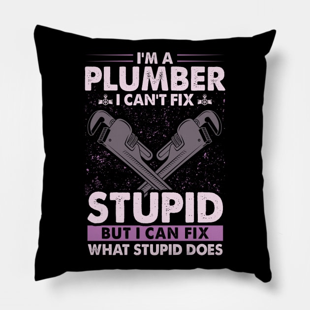 Plumber Funny Pillow by Miozoto_Design