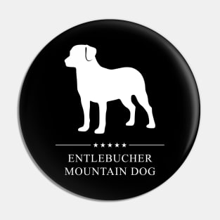 Entlebucher Mountain Dog White Silhouette Pin