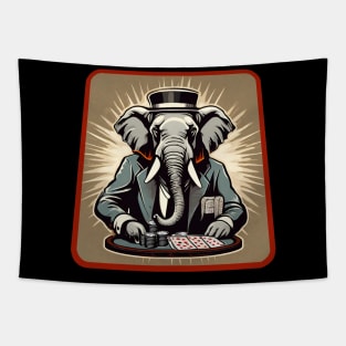 Elephant poker player Tapestry