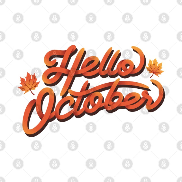 Hello October Typography by Teefold