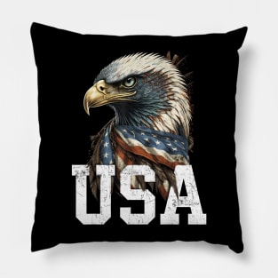 Patriotic Bald Eagle 4th Of July Men USA American Flag Pillow