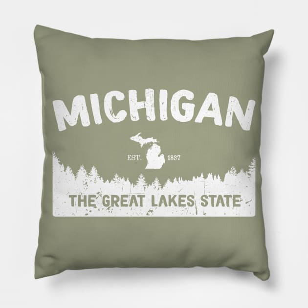 Michigan, The Great Lakes State Pillow by GreatLakesLocals