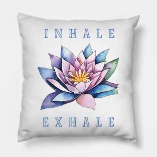 Lotus Flower Inhale Exhale Pillow