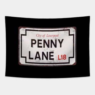 Penny Lane - vintage Liverpool street sign Tapestry
