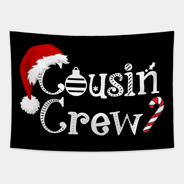 Cousin Crew Santa Hat Funny Tapestry by Shirts by Jamie