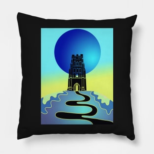 Glastonbury Tor Blu Pillow