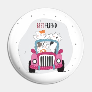 Cute Cats Best Friend Pin