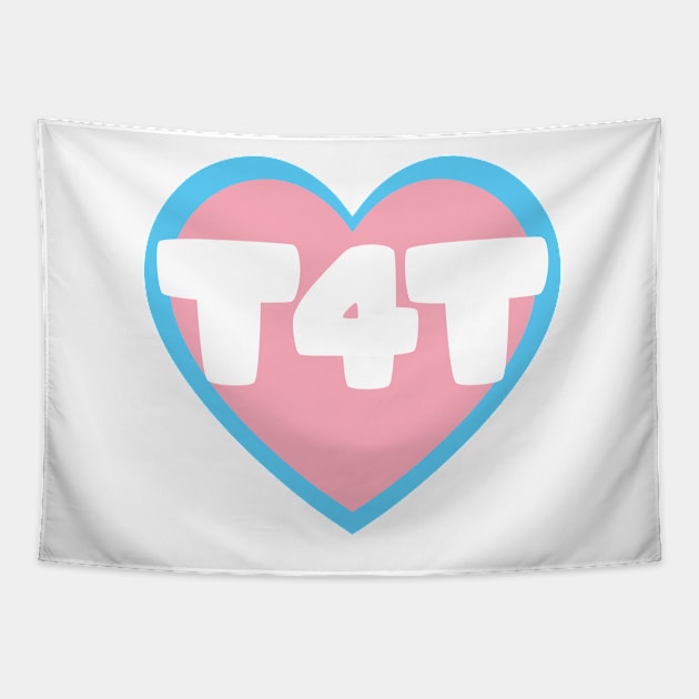 T4T - Heart - Pink - Valentines Trans Pride Tapestry by LaLunaWinters