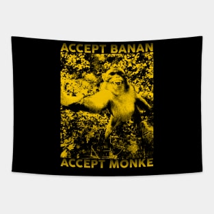 Accept Banan Accept Monke Tapestry