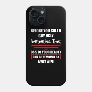 Before you call a Guy Ugly, Funny Saying Phone Case