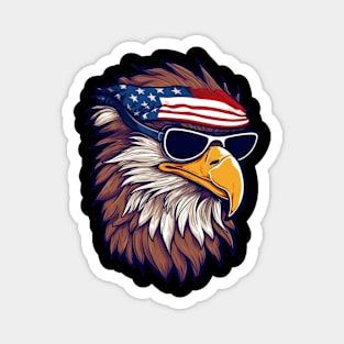 Patriotic Gaze: Eagle & Flag Shades Magnet