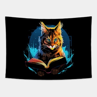 American Bobcat Reads Book Tapestry