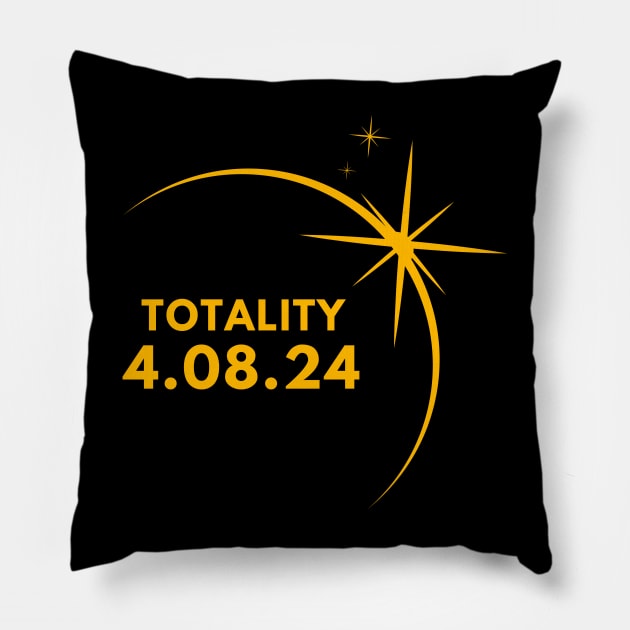 America Totality 4.08.24 Total Solar Eclipse 2024 Pillow by starryskin