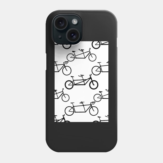 Tandem types pattern - black on white Phone Case by ashalye