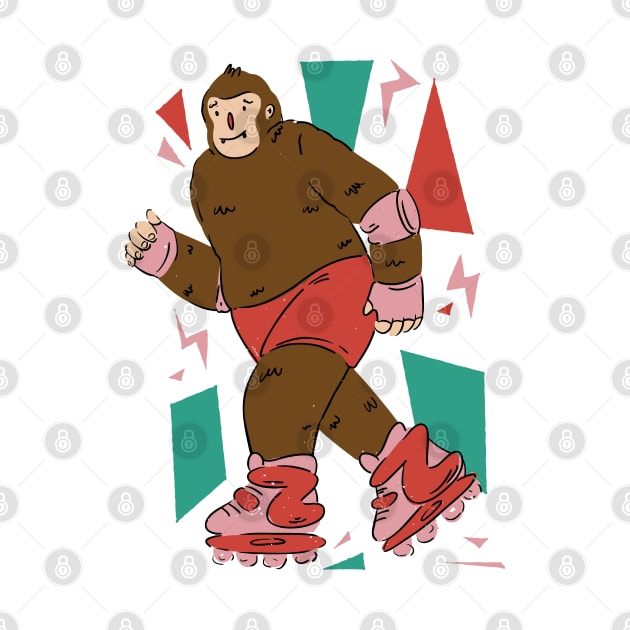 Bigfoot Roller Skating by Tesszero