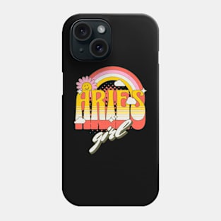 Aries Girl Groovy Zodiac Birthday Phone Case