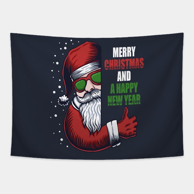 Merry Christmas Tapestry by be yourself. design