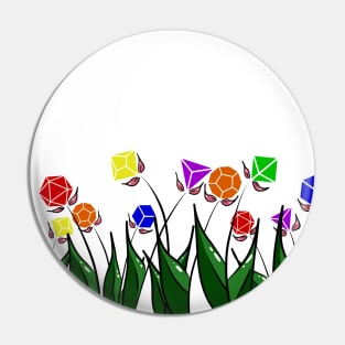 Dice Flowers - Rainbow Pin