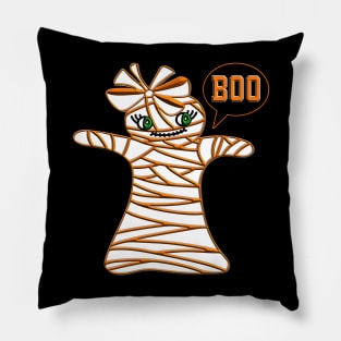 Cute mummy ghost girl kawaii ribbon boo 324 Pillow