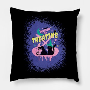 Music or treating halloween Pillow