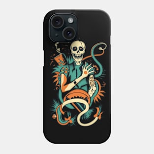 Scary skeleton skull voodoo colorful Phone Case