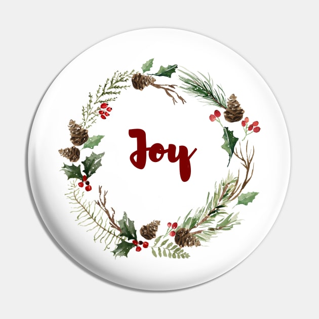 Joy Wreath Pin by DesignsByDebQ